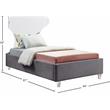 Meridian Furniture Ghost Gray Velvet Twin Bed with Acrylic Headboard and Legs