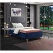 Meridian Furniture Ghost Navy Velvet Twin Bed with Acrylic Headboard and Legs