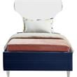 Meridian Furniture Ghost Navy Velvet Twin Bed with Acrylic Headboard and Legs