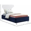 Meridian Furniture Ghost Navy Velvet Twin Bed with Acrylic Headboard and Legs