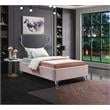 Meridian Furniture Ghost Pink Velvet Twin Bed with Acrylic Headboard and Legs