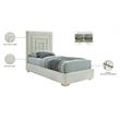 Meridian Furniture Nora Cream Velvet Twin Bed with Gold/Chrome Legs Included