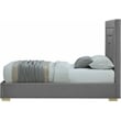 Meridian Furniture Nora Gray Velvet Twin Bed with Gold/Chrome Legs Included