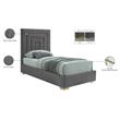 Meridian Furniture Nora Gray Velvet Twin Bed with Gold/Chrome Legs Included