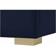 Meridian Furniture Nora Navy Velvet Full Bed with Gold/Chrome Legs Included