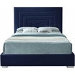 Meridian Furniture Nora Navy Velvet Full Bed with Gold/Chrome Legs Included