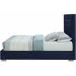 Meridian Furniture Nora Navy Velvet King Bed with Gold/Chrome Legs Included