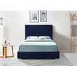 Meridian Furniture Nora Navy Velvet King Bed with Gold/Chrome Legs Included