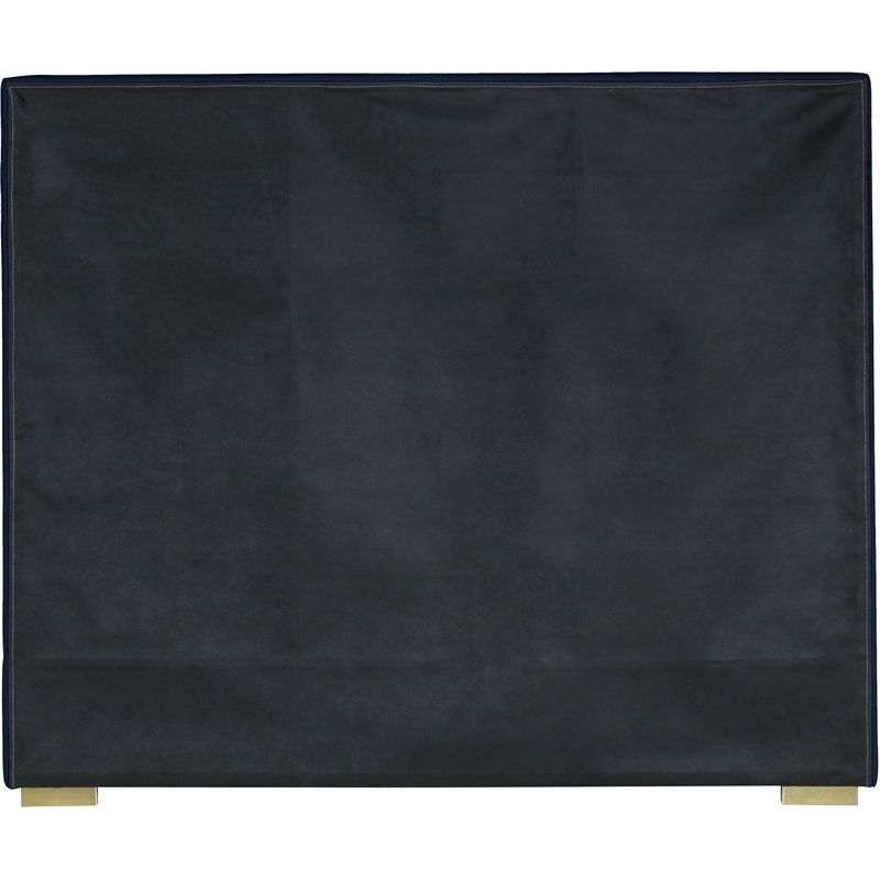 Meridian Furniture Nora Navy Velvet Queen Bed with Gold/Chrome Legs Included