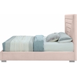 Meridian Furniture Nora Pink Velvet Full Bed with Gold/Chrome Legs Included