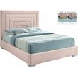 Meridian Furniture Nora Pink Velvet King Bed with Gold/Chrome Legs Included
