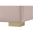 Meridian Furniture Nora Pink Velvet King Bed with Gold/Chrome Legs Included