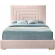 Meridian Furniture Nora Pink Velvet King Bed with Gold/Chrome Legs Included