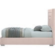 Meridian Furniture Nora Rich Pink Velvet Twin Bed with Gold/Chrome Legs Included