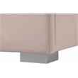 Meridian Furniture Nora Rich Pink Velvet Twin Bed with Gold/Chrome Legs Included