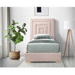 Meridian Furniture Nora Rich Pink Velvet Twin Bed with Gold/Chrome Legs Included