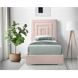 Meridian Furniture Nora Rich Pink Velvet Twin Bed with Gold/Chrome Legs Included