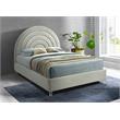 Meridian Furniture Rainbow Cream Velvet Full Bed in Acrylic Finish