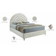 Meridian Furniture Rainbow Cream Velvet Full Bed in Acrylic Finish