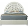 Meridian Furniture Rainbow Cream Velvet King Bed in Acrylic Finish