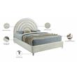 Meridian Furniture Rainbow Cream Velvet King Bed in Acrylic Finish