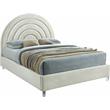 Meridian Furniture Rainbow Cream Velvet Queen Bed in Acrylic Finish