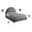 Meridian Furniture Rainbow Gray Velvet Full Bed in Acrylic Finish