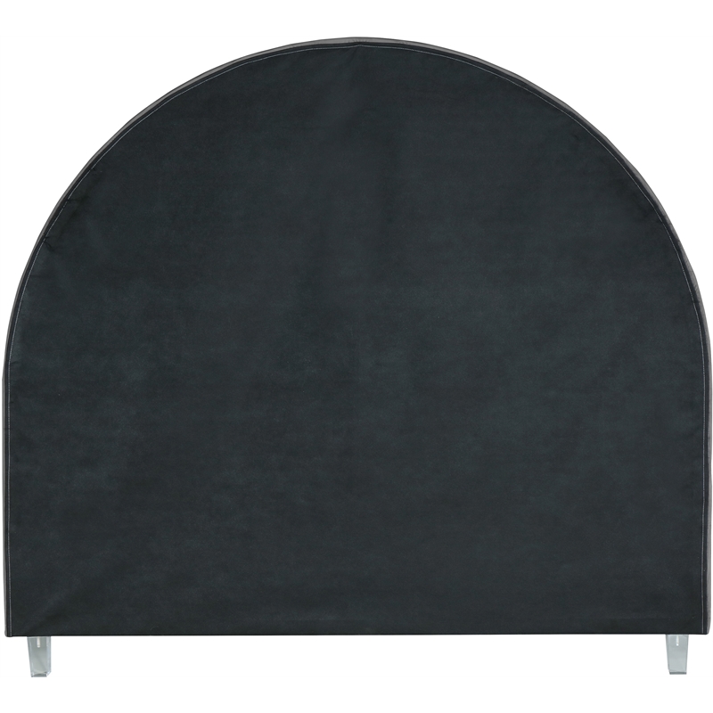 Meridian Furniture Rainbow Gray Velvet Queen Bed in Acrylic Finish