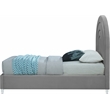 Meridian Furniture Rainbow Gray Velvet Twin Bed in Acrylic Finish