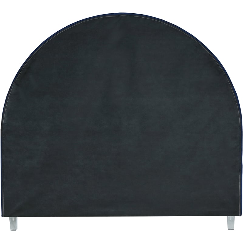 Meridian Furniture Rainbow Navy Velvet Full Bed in Acrylic Finish