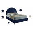 Meridian Furniture Rainbow Navy Velvet King Bed in Acrylic Finish
