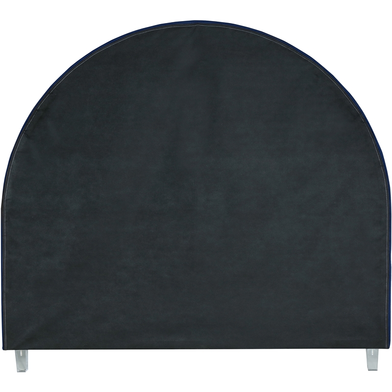 Meridian Furniture Rainbow Navy Velvet King Bed in Acrylic Finish