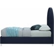 Meridian Furniture Rainbow Navy Velvet Twin Bed in Acrylic Finish