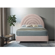 Meridian Furniture Rainbow Pink Velvet King Bed in Acrylic Finish