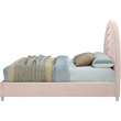 Meridian Furniture Rainbow Pink Velvet Queen Bed in Acrylic Finish
