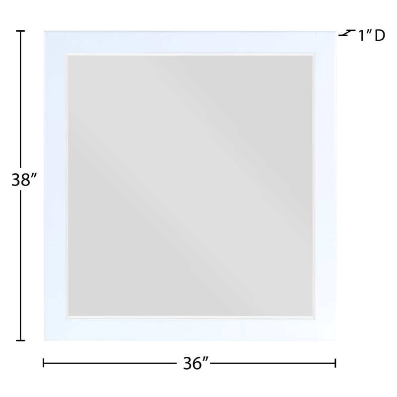 Meridian Furniture Zayne Contemporary Mirror in Rich White Finish