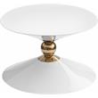 Meridian Furniture Malia White and Gold Metal Hourglass Shaped Coffee Table