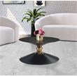 Meridian Furniture Malia Black and Gold Metal Hourglass Shaped Coffee Table