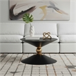 Meridian Furniture Malia Black and Gold Metal Hourglass Shaped Coffee Table
