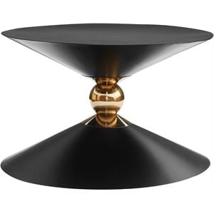 Meridian Furniture Malia Black and Gold Metal Hourglass Shaped Coffee Table