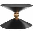 Meridian Furniture Malia Black and Gold Metal Hourglass Shaped Coffee Table