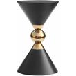 Meridian Furniture Malia Black and Gold Metal Hourglass Shaped End Table