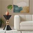Meridian Furniture Malia Black and Gold Metal Hourglass Shaped End Table