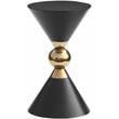 Meridian Furniture Malia Black and Gold Metal Hourglass Shaped End Table