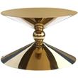 Meridian Furniture Malia Gold Metal Hourglass Shaped Coffee Table