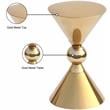 Meridian Furniture Malia Gold Metal Hourglass Shaped End Table