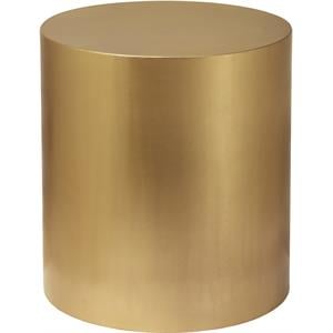 Meridian Furniture Cylinder Round Brushed Gold Metal End Table
