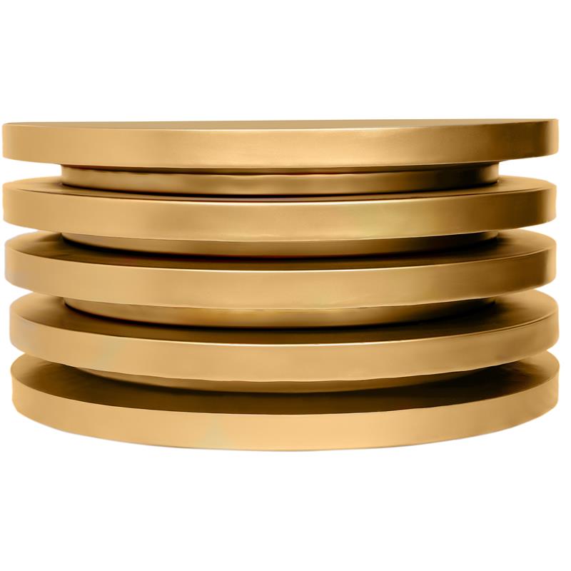 Meridian Furniture Levels Brushed Gold Round Coffee Table