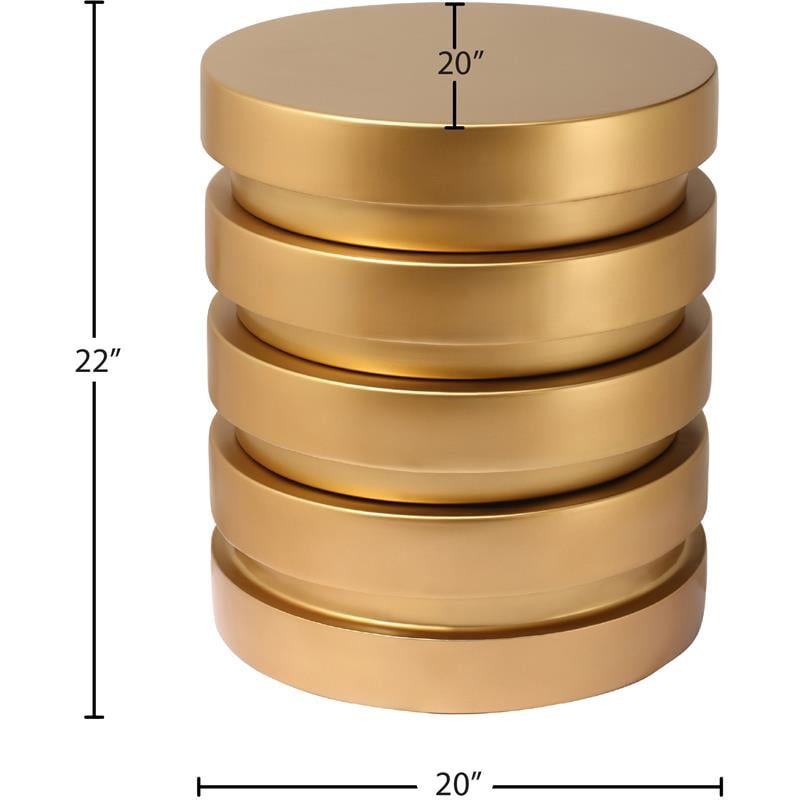 Meridian Furniture Levels Brushed Gold Round End Table