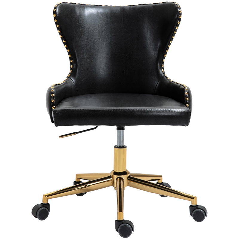 Meridian Furniture Hendrix Swivel Adjustable Black Vegan Leather Office Chair